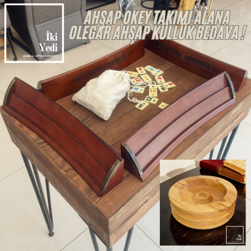 AHŞAP OKEY TAKIMI ALANA OLEGAR AHŞAP KÜLLÜK BEDAVA
